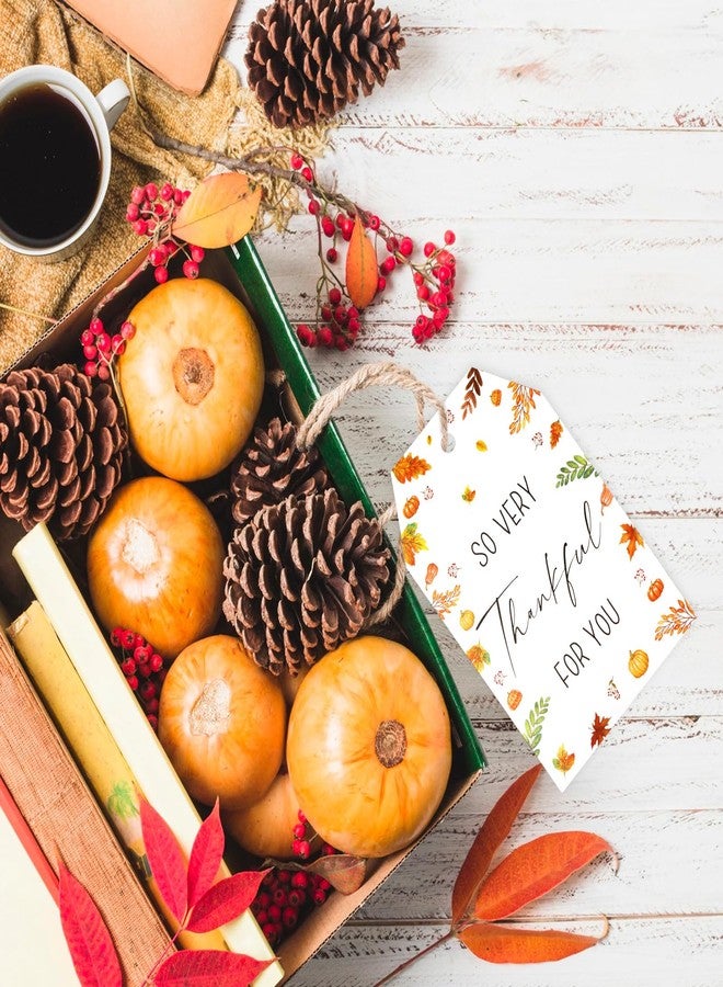 G2PLUS Thanksgiving Thank You Tags - 50Pcs So Very Thankful for You Tags, Fall Paper Tag with String for Gift Wrapping, DIY Crafts, Thanksgiving Day Autumn oliday Party Favors - Image 5